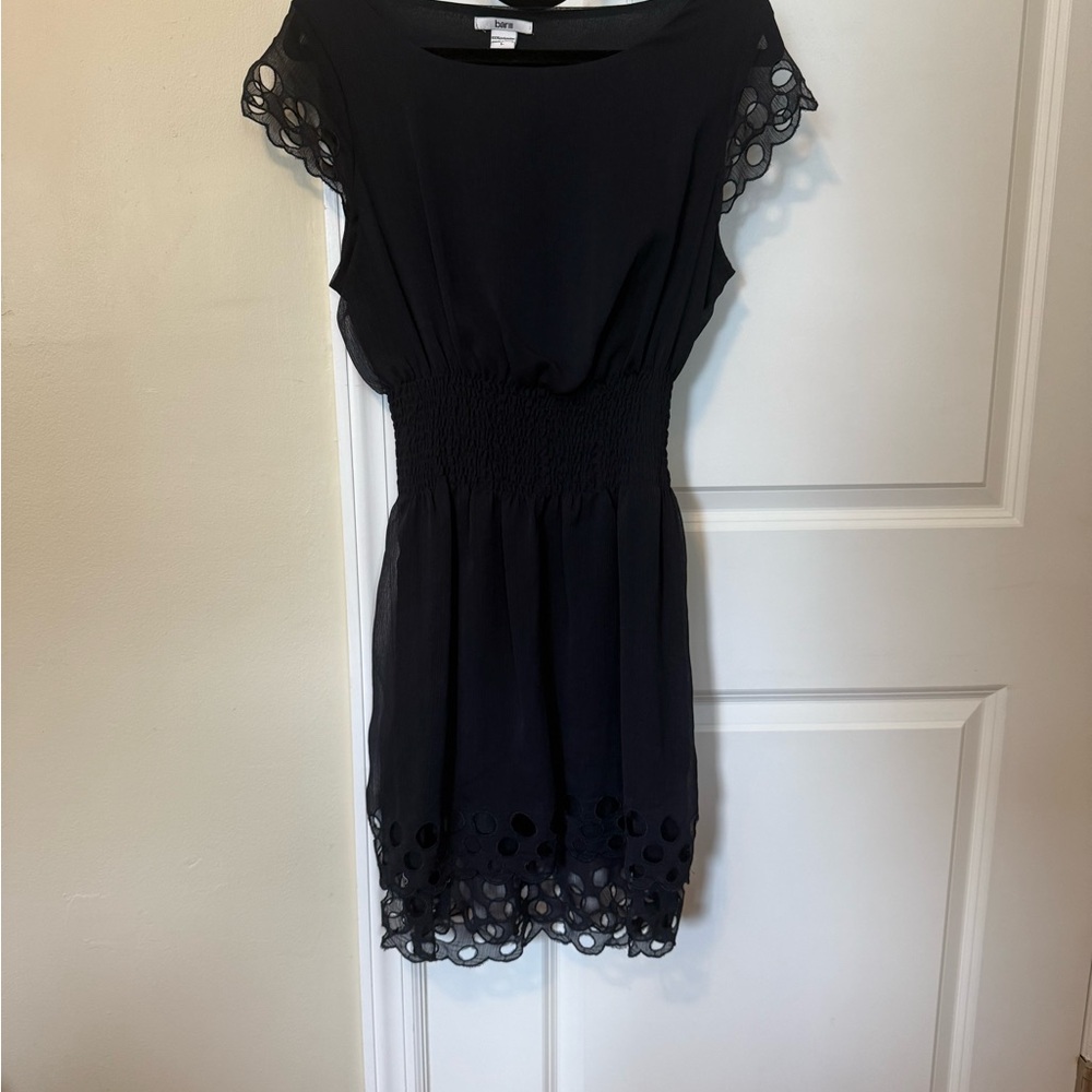 Bar III Navy Lace Sleeve Mini Dress